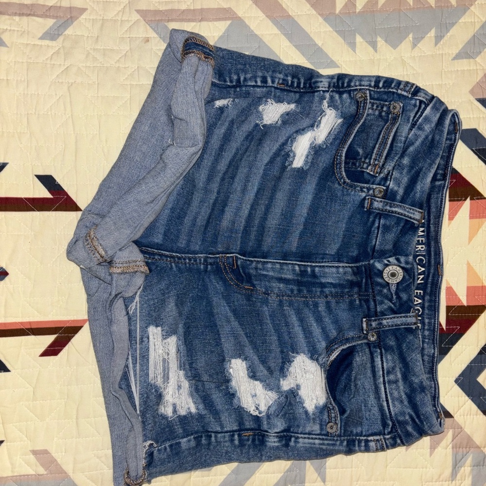 American Eagle Outfitters Distressed Blue Jean Shorts